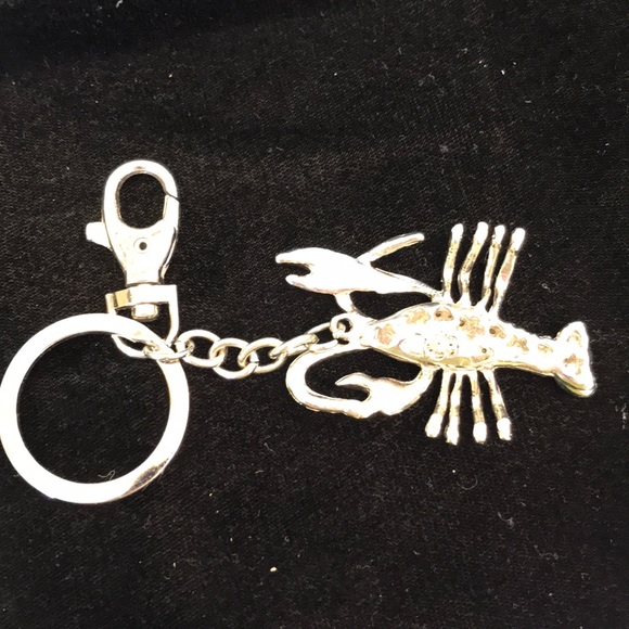 Blue and silver sparkle lobster key chain - Picture 3 of 3